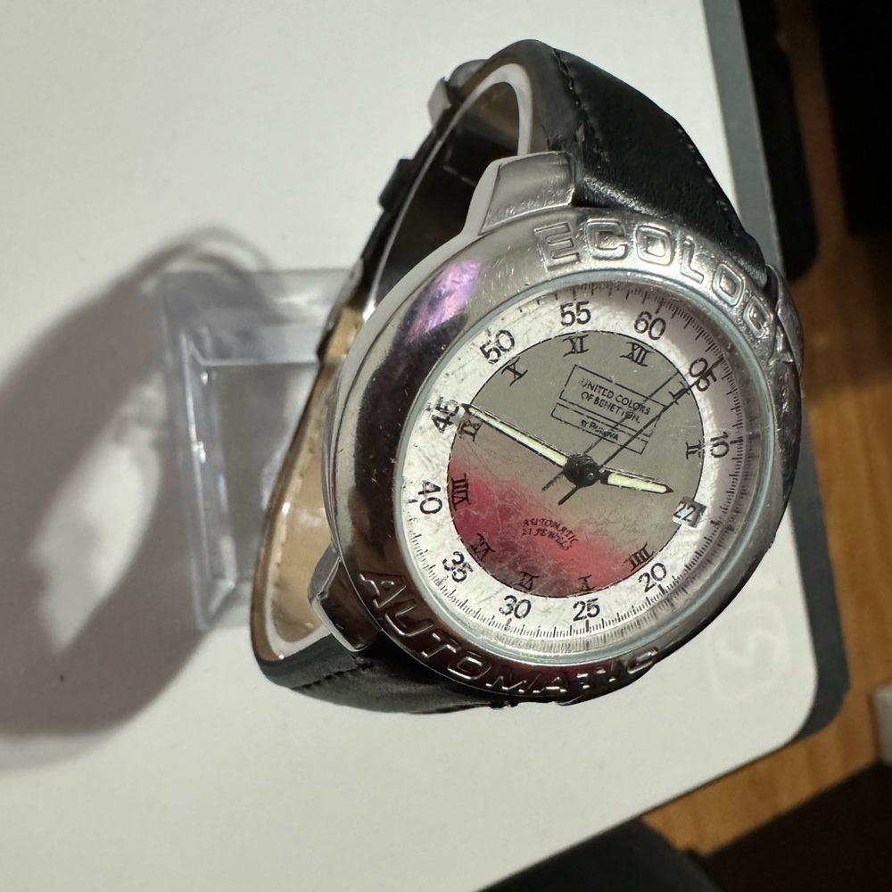 Bulova Ecology Automatic Watch Men's United Color of Benetton Leather Band 36mm